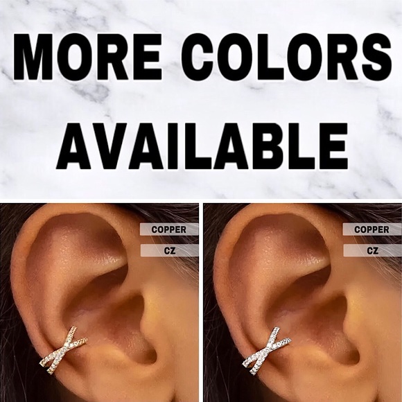 ⚜️[𝟯/$𝟮𝟴]⚜️NEW CZ Silver Crisscrossed Ear Cuff - Picture 9 of 11